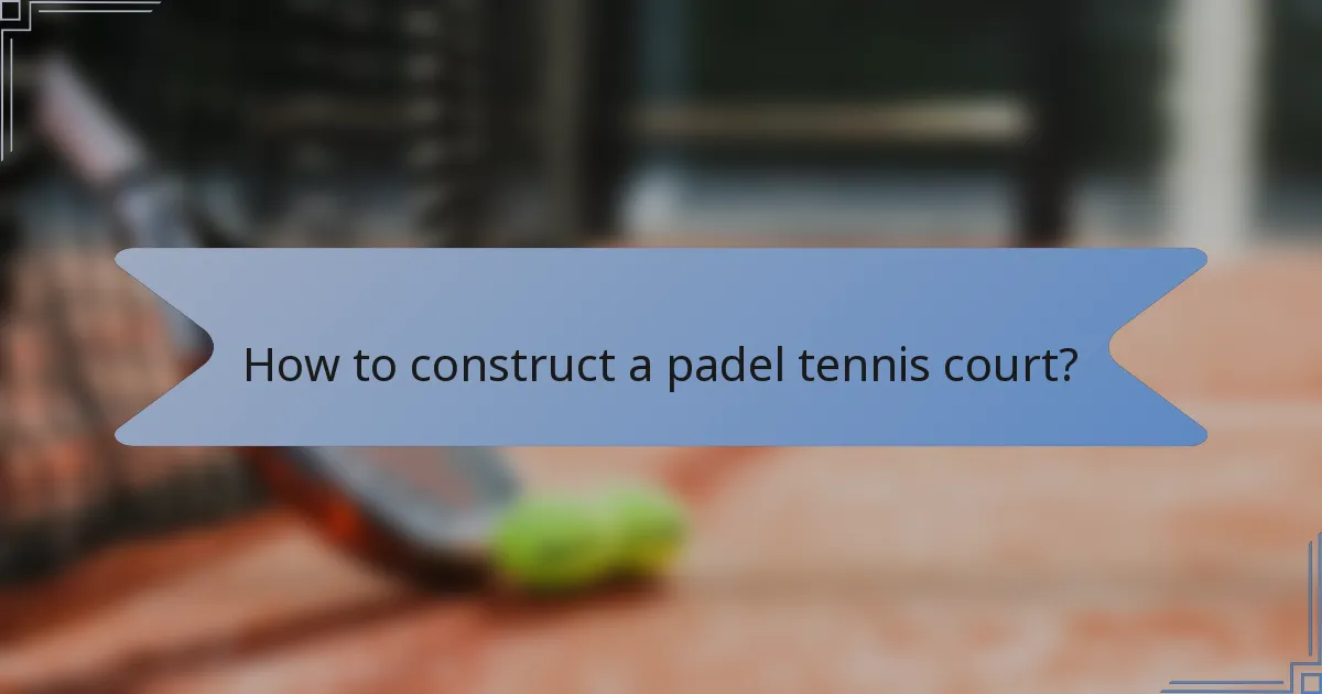How to construct a padel tennis court?